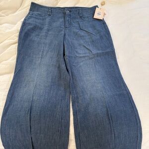 NYDJ Teresa Wide Leg Jeans Mission Blue Size 10 New with Tags